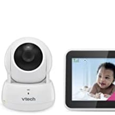 Discount VTech VM924-2 Remote Pan-Tilt-Zoom 2-cam Video Monitor, 5″ LCD Screen, Up to 17 Hrs Video Streaming, Night Vision,Up to 1000ft Range,Soothing Sounds,2-Way Talk, Temperature Sensor,Secured Transmission