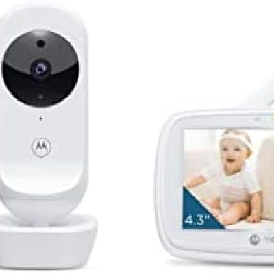 Discount Motorola Baby Monitor – VM34 Video Baby Monitor with 2 Cameras, 1000ft Range 2.4 GHz Wireless 4.3″ Split Screen, Two-Way Audio, Manual Pan/Tilt, Digital Zoom, Room Temp Sensor, Lullabies, Night Vision