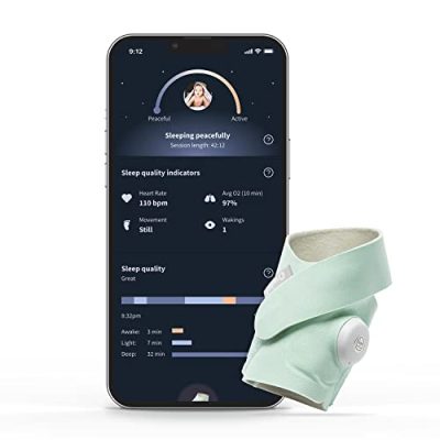 Discount Owlet Dream Sock – Mint – Smart Baby Monitor View Heart Rate and Average Oxygen O2 as Sleep Quality Indicators. Wakings, Movement, and Sleep State. Digital Sleep Coach and Sleep Assist Prompts