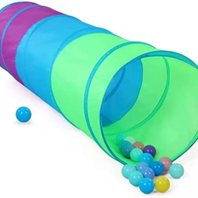 Discount GeerWest Toddlers Tunnel for Kids, Pop Up Crawl Through Baby Tunnel Toy for Children & Dogs Indoor & Outdoor Play, Gifts for Boys Girls Backyard Playset (Purple Blue Green Tunnel)