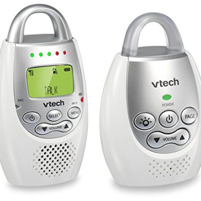 Shop VTech DM221 Audio Baby Monitor with up to 1,000 ft of Range, Vibrating Sound-Alert, Talk Back Intercom & Night Light Loop, White/Silver