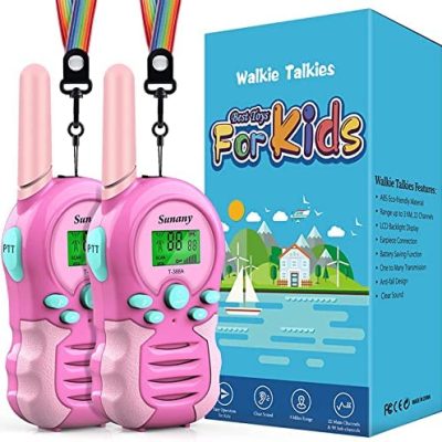 Discount Walkie Talkies for Kids 2 Pack, 3 KM 22 Channels Two Way Radio Kid Toy, 3 4 5 6 7 8 9 10 11 12 Years Old Boys Girls Birthday Gifts for Outside, Camping, Toys for 3-12 Year Old Boys Girls (Pink)