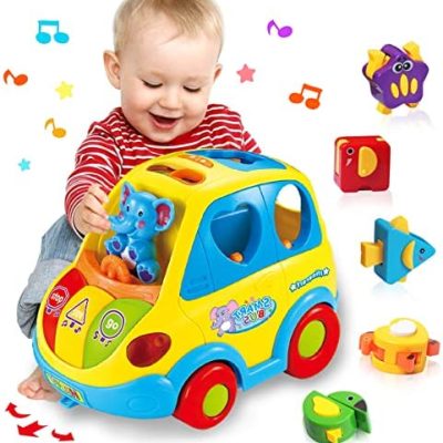 Discount DUMMA Baby Toys 12-18 Months Musical Bus Toys for 1 2 3 4+Year Old Boys Girls Gifts,Early Education Learning Toy with Fruit/Music/Lighting/Smart Shapes for 18-24 Months Birthday Gifts